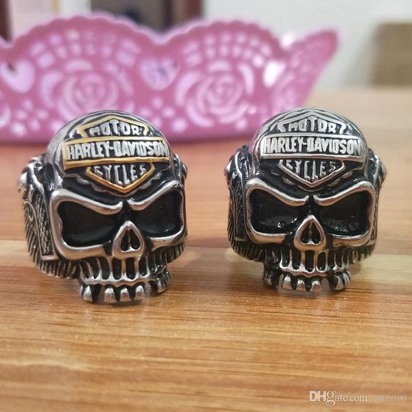 

a european style jewel man "locomotive letter skull ring harley ring 7-15 yards