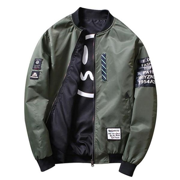 

iggy bomber jacket men pilot with patches green both side wear thin pilot bomber jacket men wind breaker m-xxxxxl, Black;brown