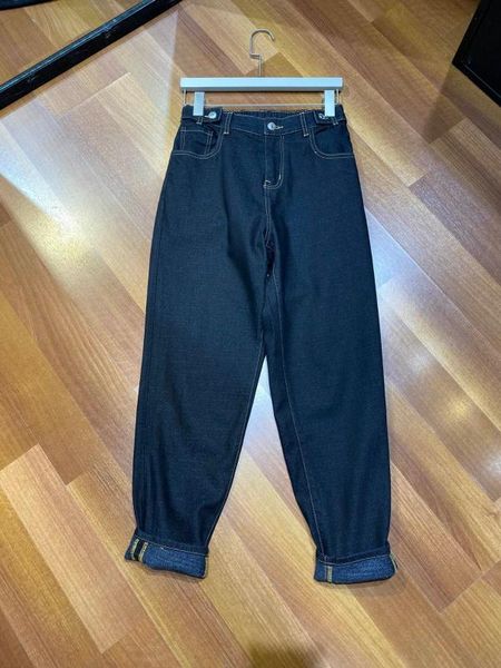 

2019 women's fashion loose back waist elastic jeans 1220, Blue