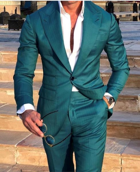 

handsome green slim fit men wedding tuxdos peak lapel groom tuxedos excellent men jacket blazer 2 piece suit(jacket+pants+tie) 2773, Black;gray