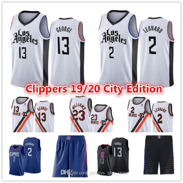 

new kawhi 2 mens leonard la jersey paul 13 george lou 23 williams city clippers white edition basketball jerseys, Black;red