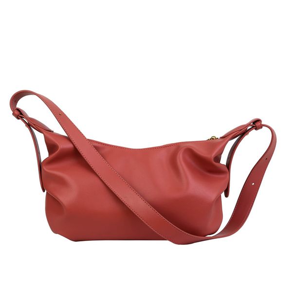 

дизайнерская сумка ретро дизайнер бренда женских pu клецки кожаных сумки простые большая емкость женщины мешки плечо красные