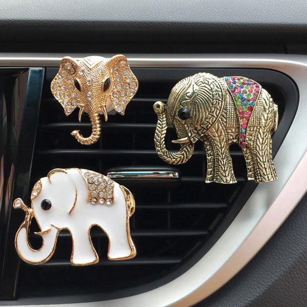 

diamond crystal elephant car perfume clip lady car styling air outlet accessories air freshener styling