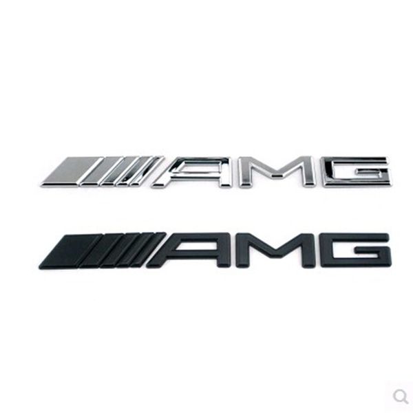 

10pcs/lot silver 3d metal chrome black 3m amg decal sticker logo emblem car badges for mercedes cl gl sl ml a b c e s class car styling