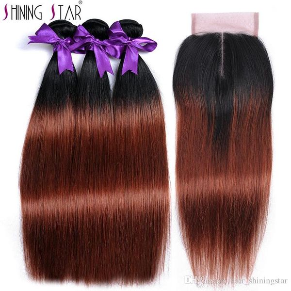 Ombre 1b 33 Remy Straight Hair Shining Star Double Weft Cuticle