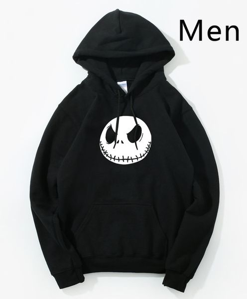 

the nightmare before christmas halloween pumpkin king skull hoodies sweatshirt hooded hoody mens hoodies hombre men streetwear, Black