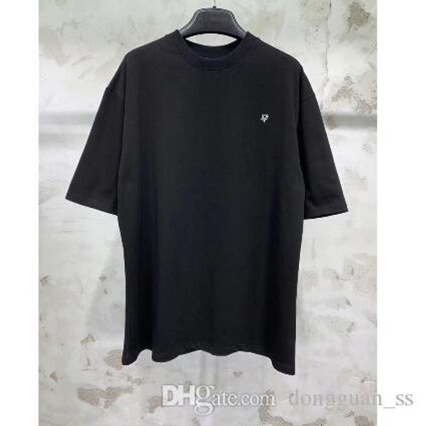 

short sleeve tees cotton 20fw hip-hop oversized embroidery men women t shirts streetwear, White;black