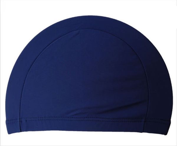 

2016 elastic waterproof pu fabric protect ears long hair sports swim pool hat swimming cap for men & women adults