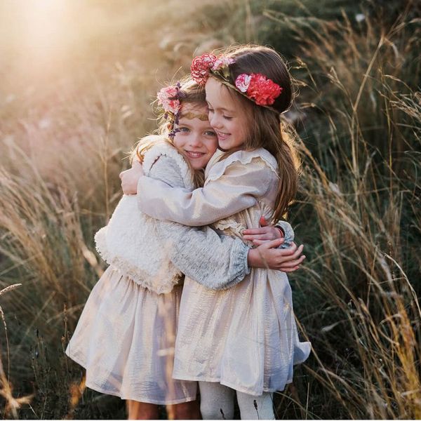 

kids designer dress girls brand skirt golden glossy elegant long sleeve dresses lace dress british style princess dress new good style, Red;yellow