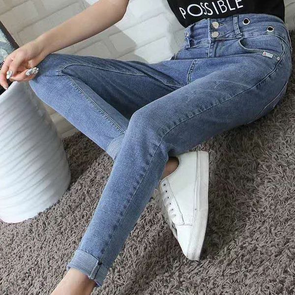 

2019 new skinny jeans woman high waist streetwear blue pencil pants elastic vintage female leggings jeans women trousers avbxcv