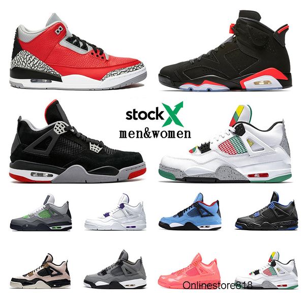 

red cement 4 men women basketball shoes 4s new bred loyal blue cool grey black infrared 6s sports trainers sneaker size 5.5-13
