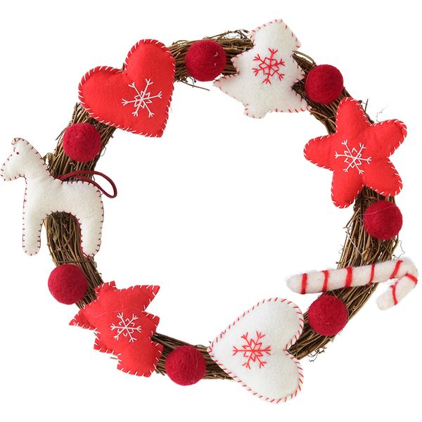 2019 Christmas Wreath Front Door Decorations Garland Xmas Winter Holiday Theme Supplies Hanging Ornaments Wreath Window Christmas Dec From Pureairr