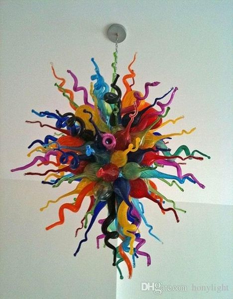 

multi colored modern home decorative led pendant lamp hand blown murano glass chandelier italian style european chandelier