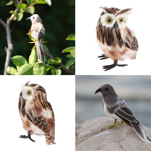 

realistic owl bird figure home outdoor garden office desk decor