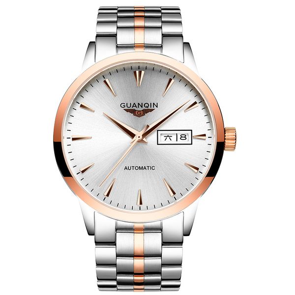

five-year warranty business watch high-end automatic mechanical waterproof men watch, Slivery;brown