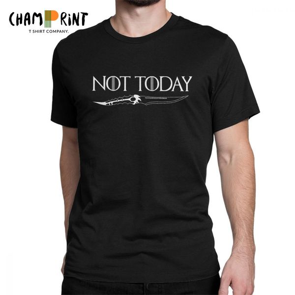 

funny not today arya stark t-shirt men 100% cotton t shirts short sleeve tee shirt birthday present, White;black