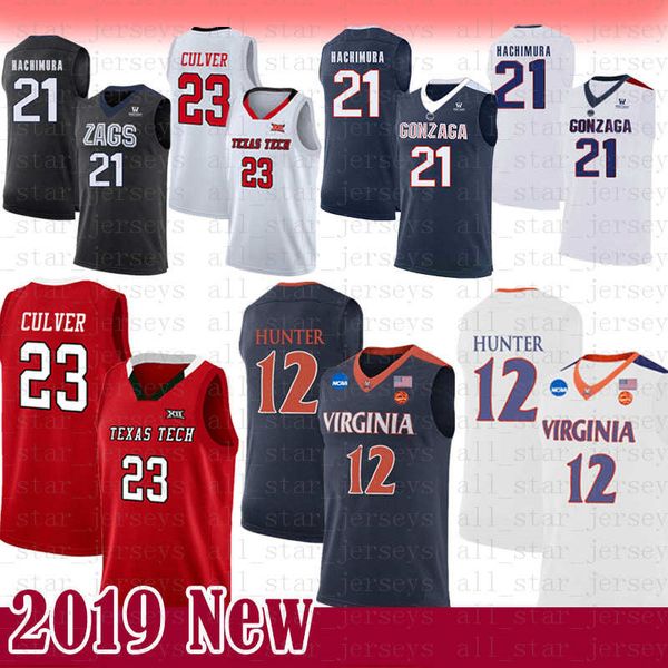 

ncaa бульдоги гонзага 21 руи хатимура баскетбол джерси 23 джарретт 23 калвер 35 кевин техас тех ред рэйдерс дюрант колледж мужчины, Black