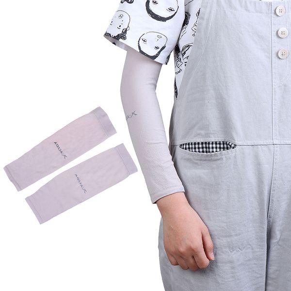 

1pairs cycling running uv sun protection outdoor men polyester cool arm sleeves for hide tattoos cooling arm sleeves cover, Black;gray