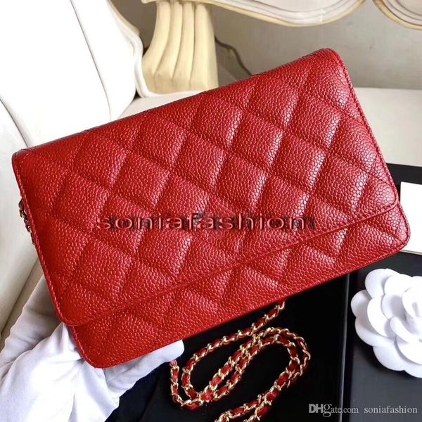 

wholesale classic women bag genuine leather designer lady cross-body wallet on chain bag woc