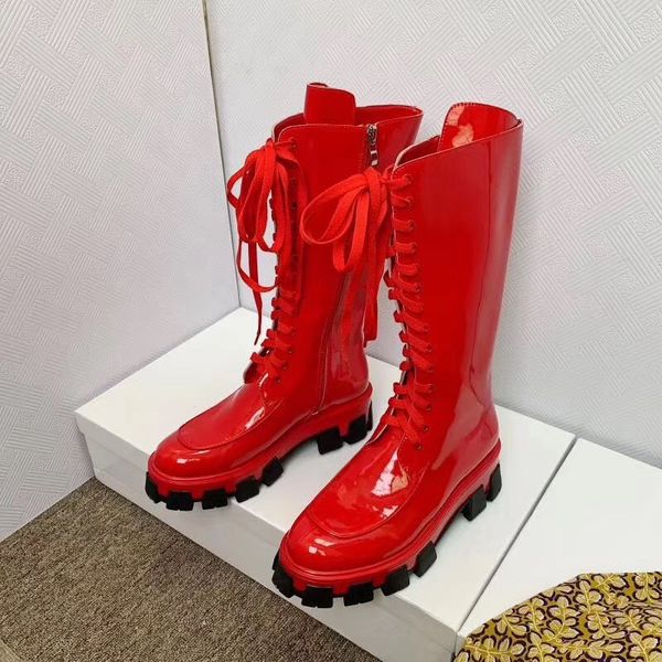 

Women's boots women catwalk bota Femina platform shoes women Mid Calf boots women 2020 pairs of women's shoes