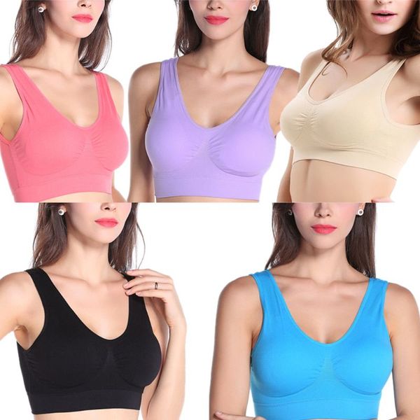 

womens plus size sport yoga wireless crop padded solid bralette jacquard ruched v-neck seamless maternity sleep underwear, White;black