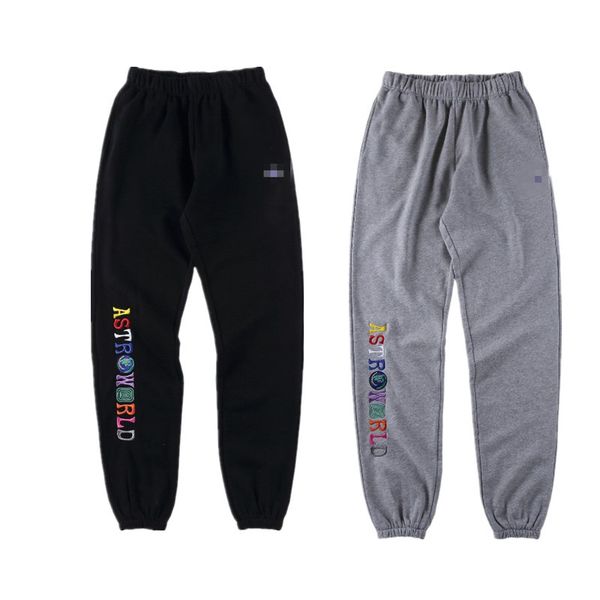 

travis scott astroworld joggers spring men sports embroidery designer big c peace pantalones pants ing, Black