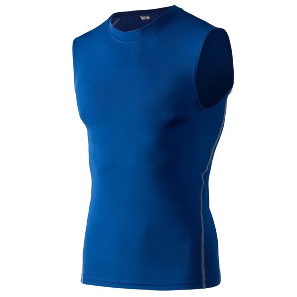 

sports quick-dry vest tight yoga clothes sports pro weight control elastic tight clothes sleeveless customizable running jerseys, Black;blue