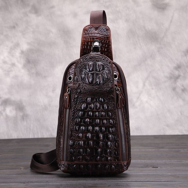 

chest bag crocodile pattern men's men's casual messenger bag