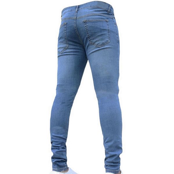 

vertvie men brand skinny jeans casual hip hop trousers 2018 dnim back jeans stretch pants plus size streetwear pencil pants, Blue
