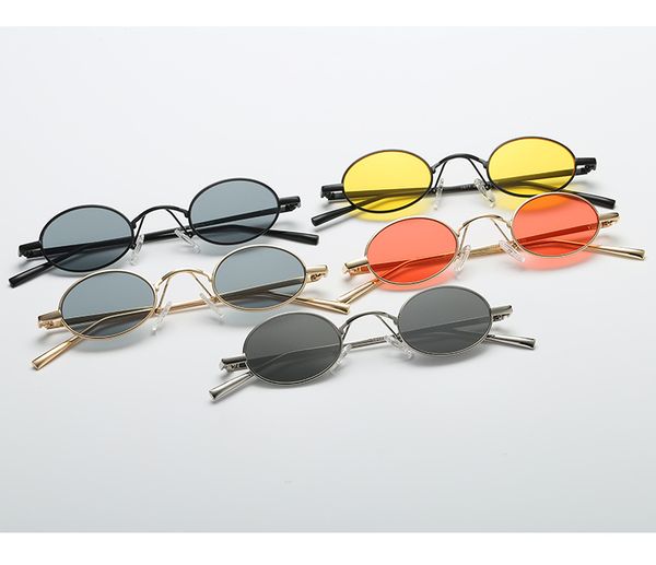 

2018 trending women small oval sunglasses men steampunk shades fashion metal frame black sun glasses female uv400, White;black