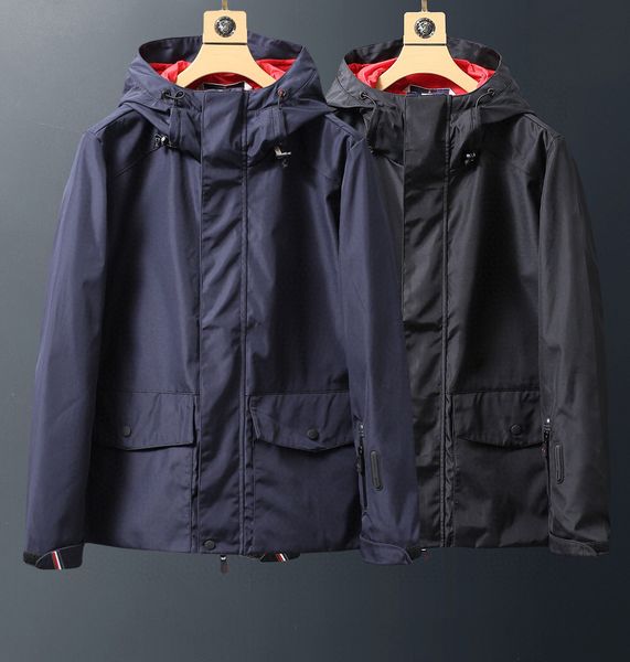 

spring and autumn m family men's business hooded bomber jacket breathable waterproof casual windbreaker coat jackets for men windbreake, Black;brown