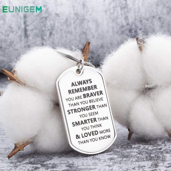 

back to school gifts keychain for women always remember you are braver birthday gifts for him her teen girls friends boys, Silver