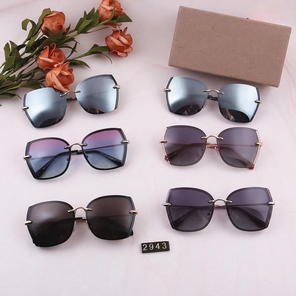 

designer sunglasses 2019 new polarized ladies color rimless sunglasses imported polaroid polarized lens 2943, White;black