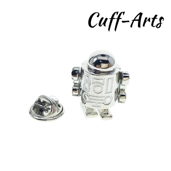 

lapel pin pins and brooches moving robot lapel pin badge jewelry broche de la solapa with gift box by cuffarts p10219, Gray