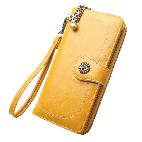 

2019 new vintage button phone purses women wallets female purse leather brand ladies long zipper woman wallet card clutch, Red;black