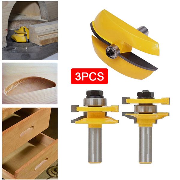 

3pcs 1/2 handle raised panel door router bit milling cutter power hand tool