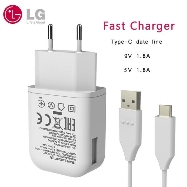 

lg original lg g5 eu plug fast travel wall charger with type c usb date cable for lg v30 v20 g6 f800 f700 h860n h990n