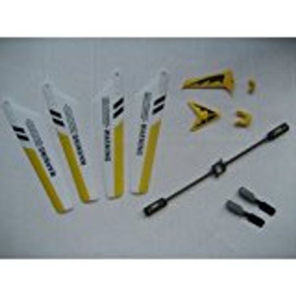 

qiyun полная замена частей набор для syma s107 rc вертолет, лопасти, хвост украшения, хвост реквизита, бар баланс, желтый set (с сумкой