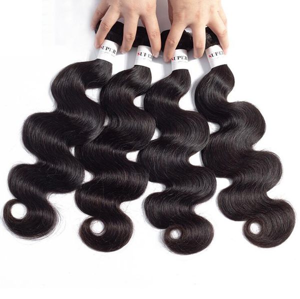 

100% brazilian human hair women body wave 8-26" seller hair wefts europe africa remy hair weave bundles natural color, Black