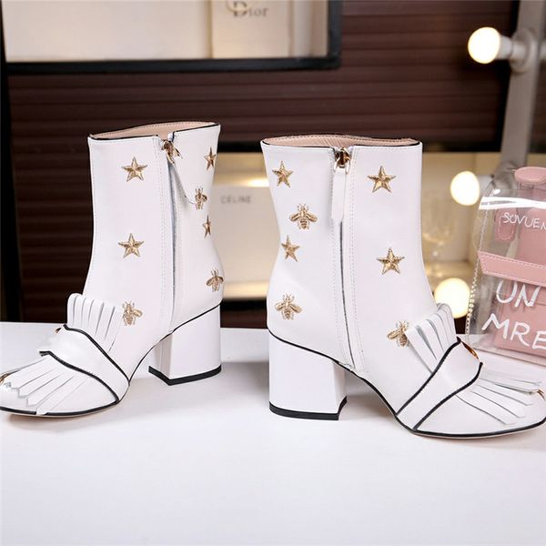 

2019 новых роскошных женщин обувь моды роскошные дизайнерские женские туфли известных коренастый пятки тавро ботинки женщин лодыжки сапоги б, Black