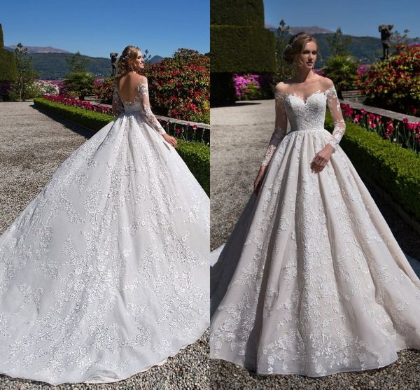 

vintage full lace a line wedding dresses 2020 summer garden bohemian bridal gowns appliques vestidos custom made, White
