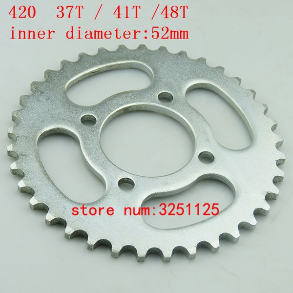 

420 37t 41t 48t tooth rear sprocket 52mm chain wheel for electric bicycle go kart motorcycle atv quad pit dirt bike buggy