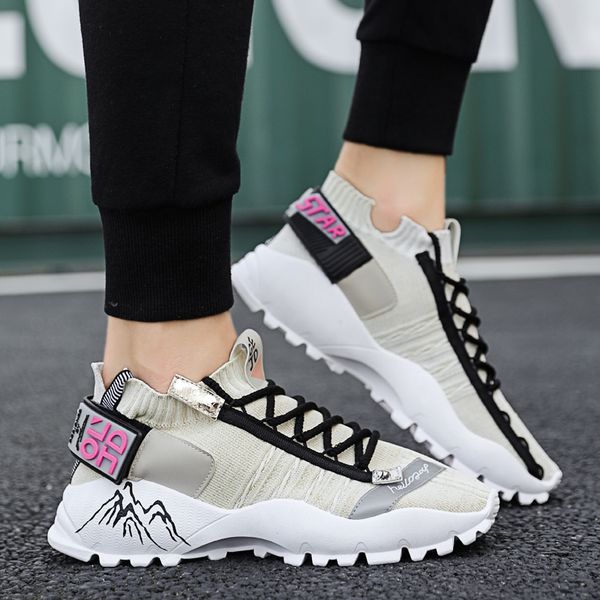 

vogue autumn new fashion men sneakers men casual shoes breathable comfortable trend vulcanize shoes non-slip, Black