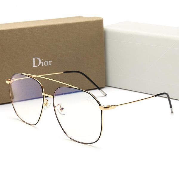 

new fashion designer men's sunglasses summer anti-blue light glasses with full frame for men women flat mirror luxury glasses with box, White;black
