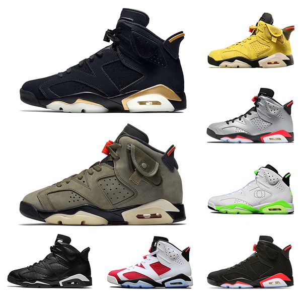 

fashion jumpman 6 6s dmp hare men basketball shoes travis scotts black infrared washed denim reflective mens sports sneakers size 40-47