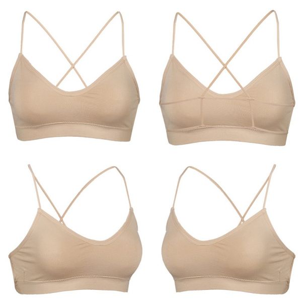 

new backless women sport bra seamless vest fashion simple solid color student thread underwear beauty back sport bra top, White;black