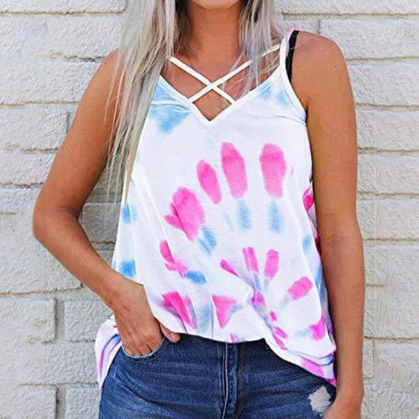 

2020 women blouses chaleco v neck floral print tank lady blusa sleeveless summer beach vest casual loose plus size, Black;blue