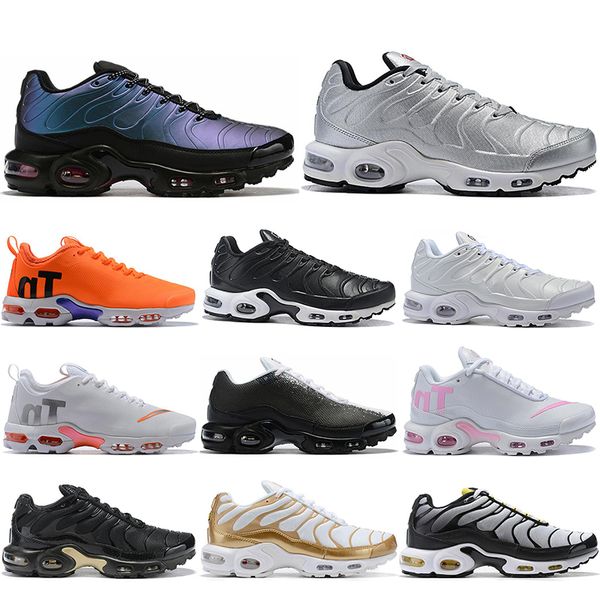 

with socks new mens women's air tn plus running shoes purple sliver black white jogging sports trainers mens designer sneakers