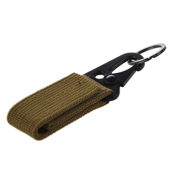 

nylon molle belt hanging carabiner key hook strap buckle, khaki