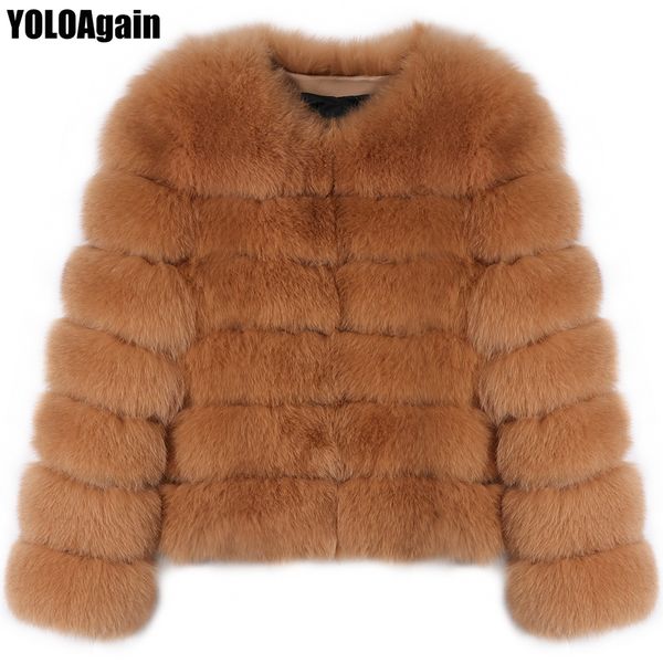 

yoloagain winter warm women real fur jacket ladies natural fur coat, Black